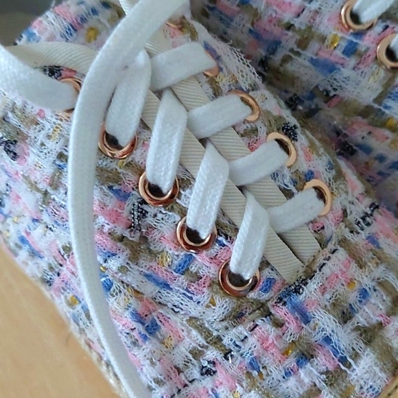 Chanel espadrilles lace-up shoes tweed - Picture 9 of 17